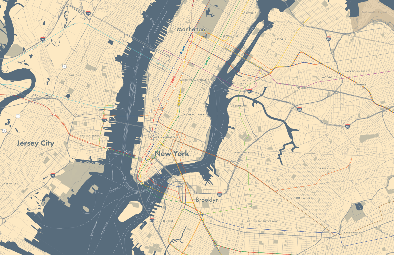 New Jersey Transportation Map showcasing updated routes and key locations for navigation.